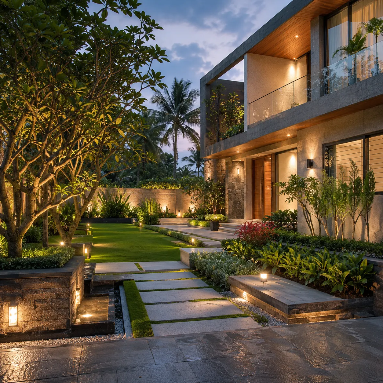 Modern landscape design for home