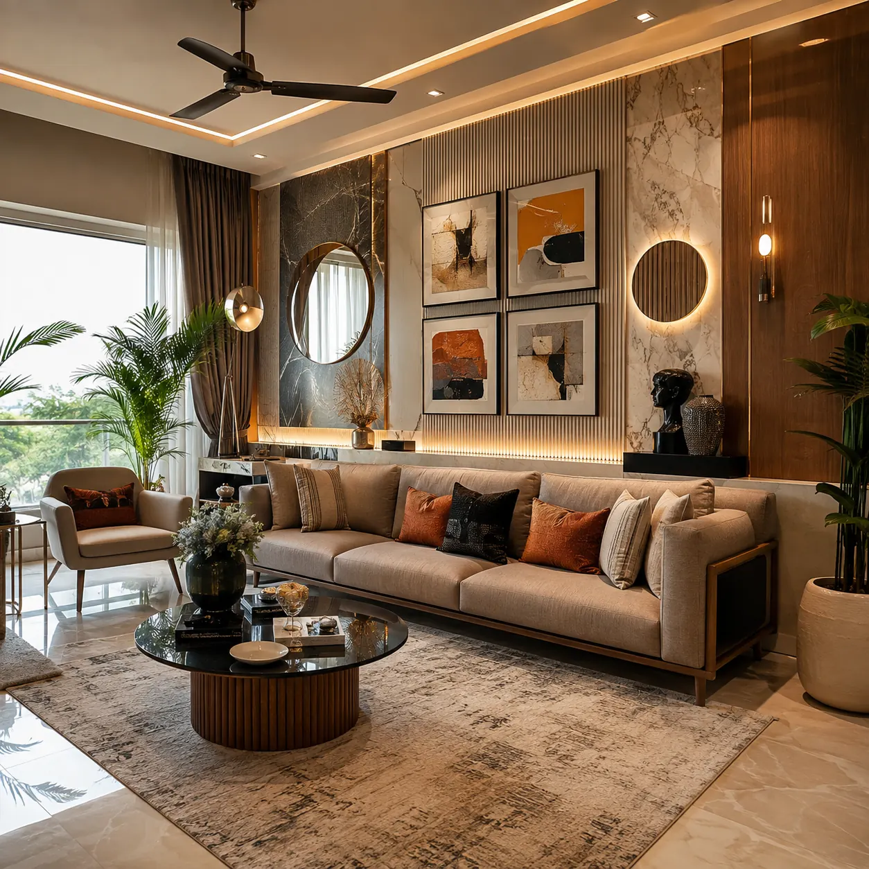 Wall decor design for modern living room