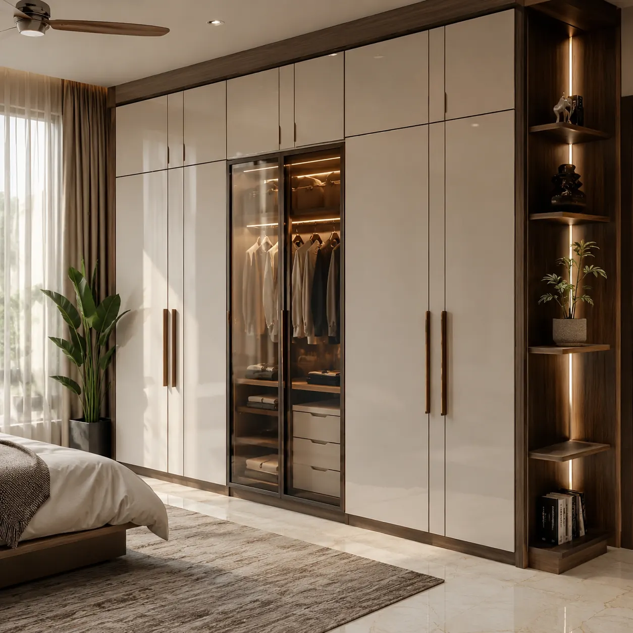 Modern sliding wardrobe design for bedroom
